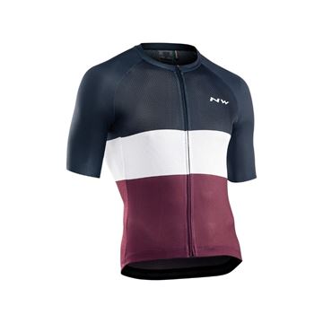 Picture of NORTHWAVE - BLADE AIR JERSEY SS BLK/WHITE/PLUM